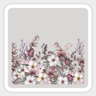 Vintage Spring Blossoms Watercolor Art Sticker